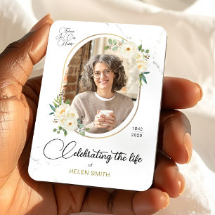 Memory Floral Elegant Photo, Celebration of Life Magnet