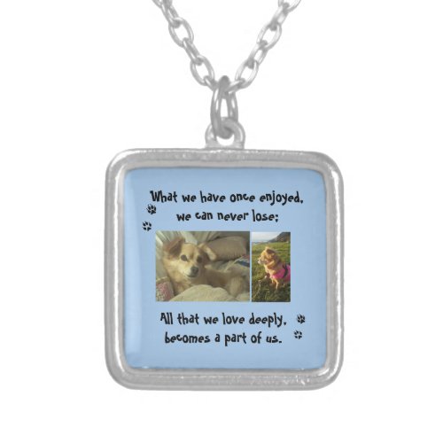 memory for lost pet gift upload pics silver plated necklace