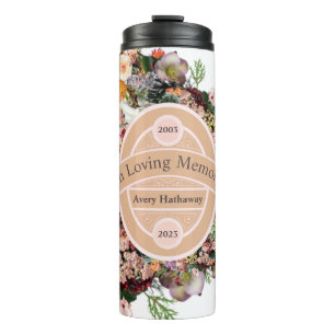 Memory Funeral Wildflower Memorial Thermal Tumbler