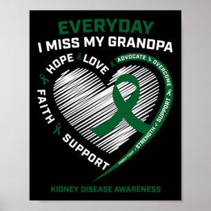Memory Gifts Miss My Grandpa Kidney Disease Awaren Poster