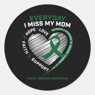 Memory Gifts Miss My Mom Kidney Disease Awareness  Classic Round Sticker
