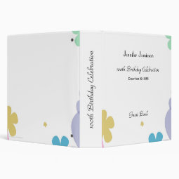 Memory/Guest Book 100th Birthday Party Celebration Binder | Zazzle