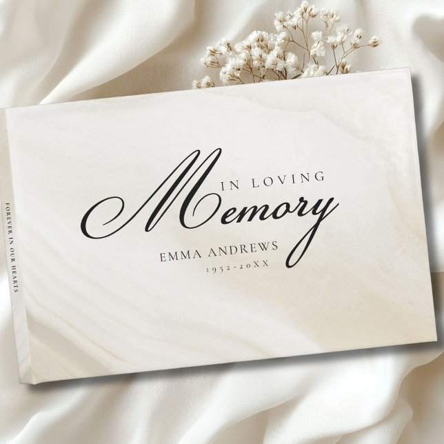 Memory "In Loving memory" Marble, Beige Guest Book (Memory "In Loving memory" Marble, Beige Guest Book)