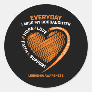 Memory In Remembrance Goddaughter Leukemia Awarene Classic Round Sticker