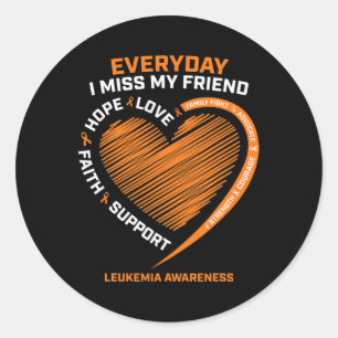 Memory In Remembrance Of My Friend Leukemia Awaren Classic Round Sticker