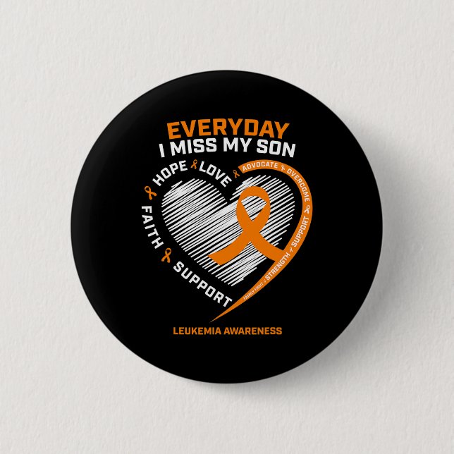 Memory In Remembrance Of My Son Leukemia Awareness Button (Front)