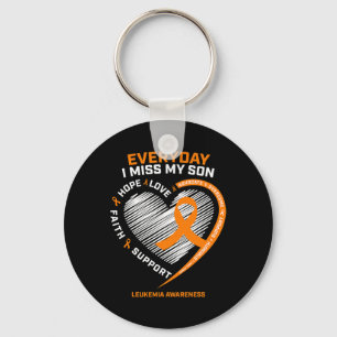 Memory In Remembrance Of My Son Leukemia Awareness Keychain