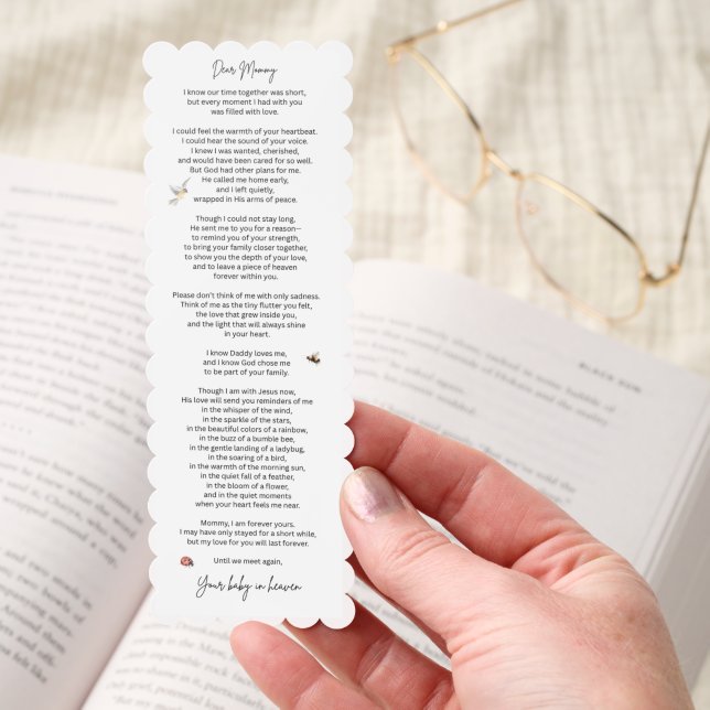 Memory Keepsake  Bookmarks (Hand)