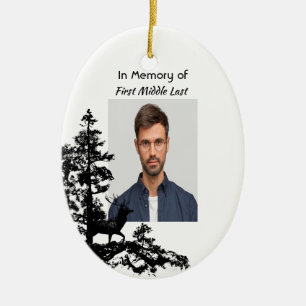 Memory Keepsake Masculine Stag Deer Ceramic Ornament