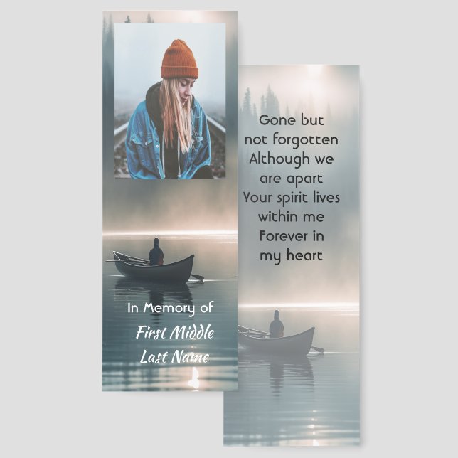  Memory Keepsake Wilderness Lake Canoe Bookmarks (Front & Back)