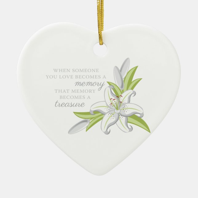 Memory Lily Ceramic Ornament (Front)