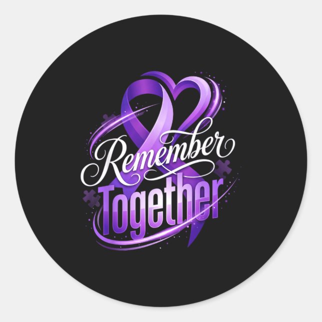 Memory loss alzheimer awareness month remember classic round sticker (Front)