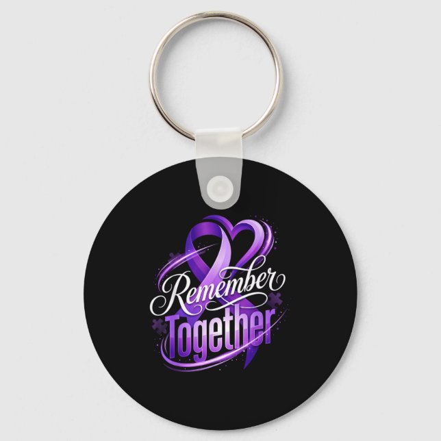 Memory loss alzheimer awareness month remember keychain (Front)