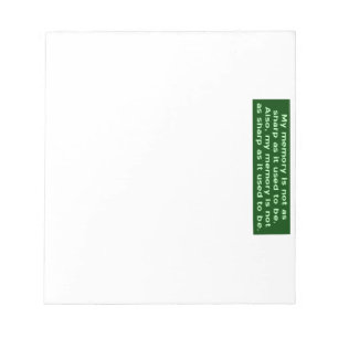 Memory Not Sharp Notepad