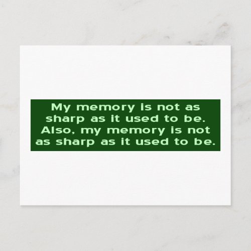 Memory Not Sharp Postcard