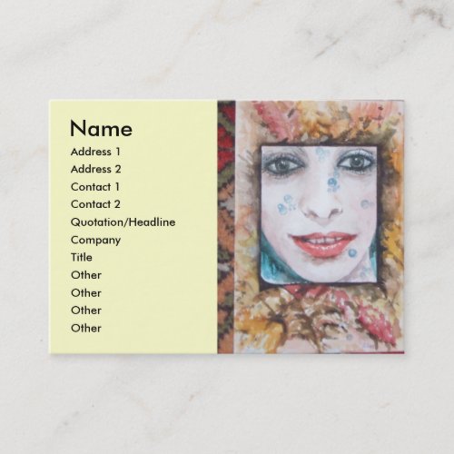 MEMORY OF AUTUMN  WITH LEAVES AND DROPS OF WATER BUSINESS CARD