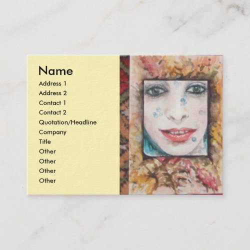 MEMORY OF AUTUMN  WITH LEAVES AND DROPS OF WATER BUSINESS CARD