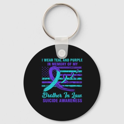 Memory Of Brother In Law Suicide Awareness America Keychain