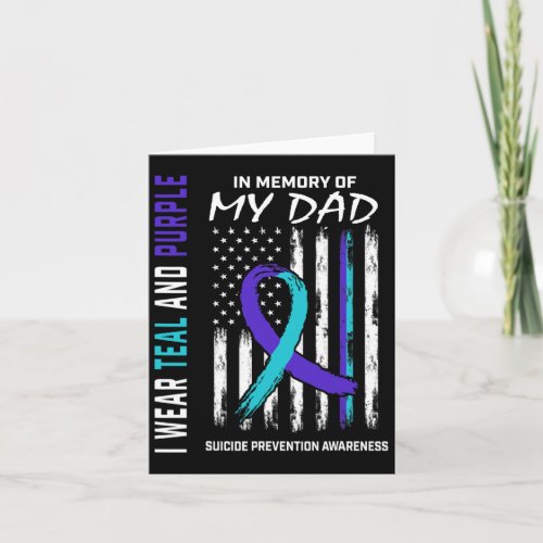 Memory Of Dad Suicide Awareness Prevention America Card