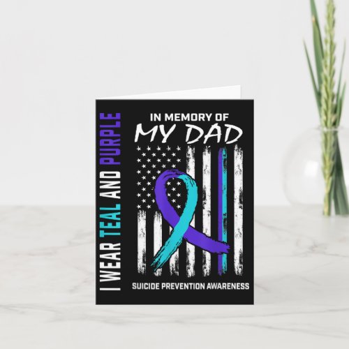 Memory Of Dad Suicide Prevention Awareness America Card