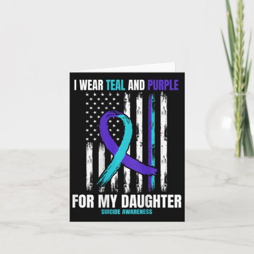 Memory Of Daughter Suicide Awareness American Flag Card