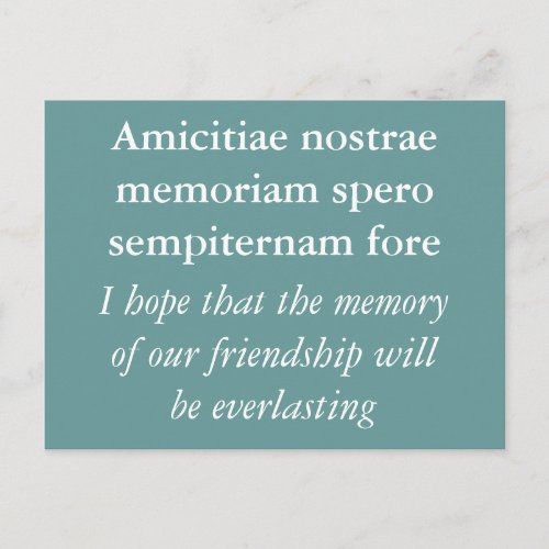 Memory of friendship _ Cicero quote Postcard