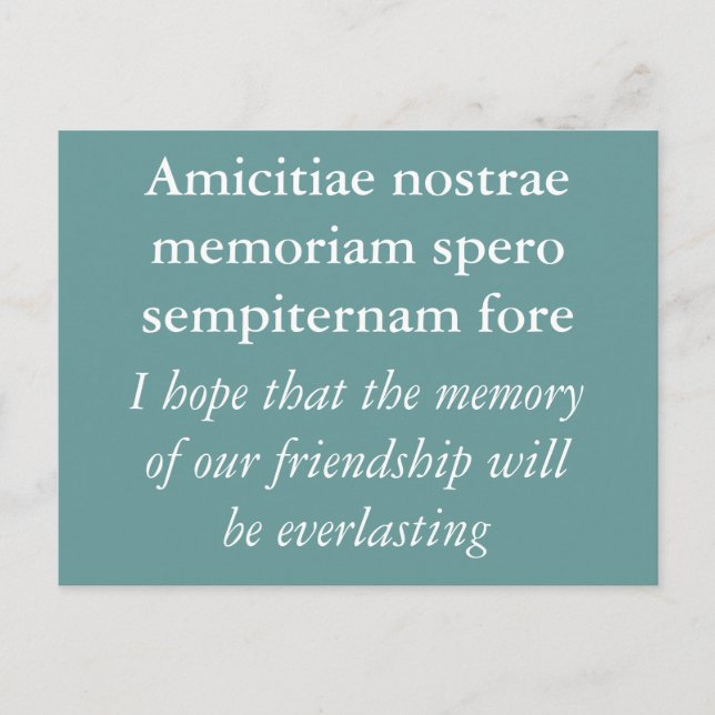 Memory of friendship - Cicero quote Postcard (Front)