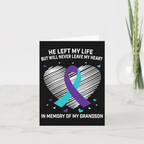 Memory Of Grandson Suicide Awareness Prevention Me Card