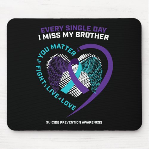 Memory Of I Miss My Brother Suicide Prevention Awa Mouse Pad