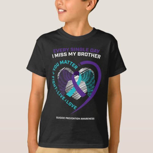 Memory Of I Miss My Brother Suicide Prevention Awa T_Shirt