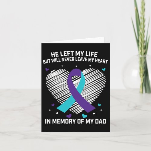 Memory Of Loving Dad Suicide Awareness Prevention  Card