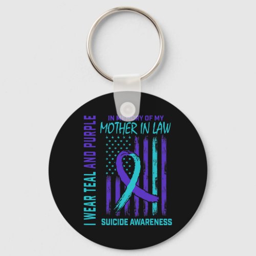 Memory Of Mother In Law Suicide Awareness American Keychain