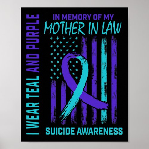Memory Of Mother In Law Suicide Awareness American Poster