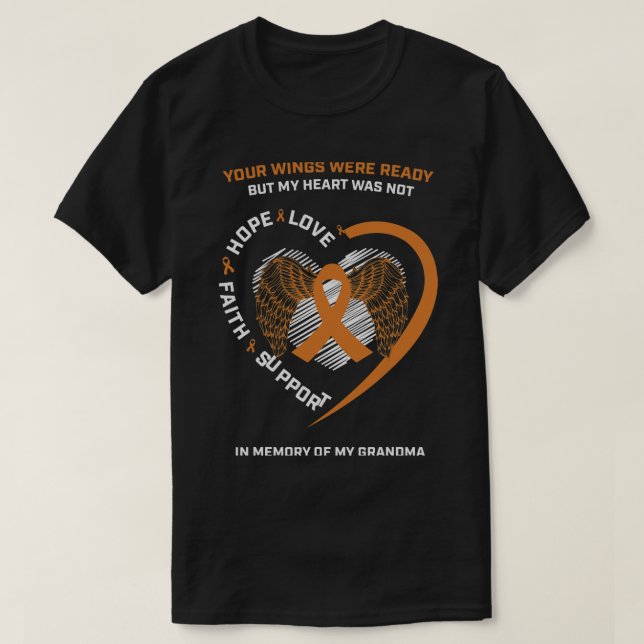 Memory Of My Grandma Leukemia Awareness T-Shirt (Design Front)