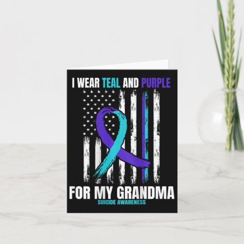 Memory Of My Grandma Suicide Awareness Flag Back P Card