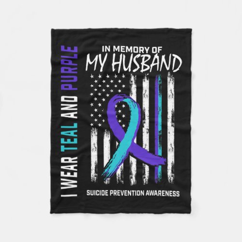 Memory Of My Husband Suicide Awareness Prevention  Fleece Blanket