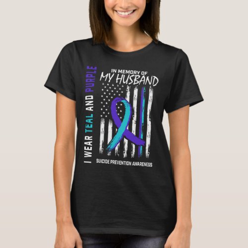 Memory Of My Husband Suicide Awareness Prevention  T_Shirt