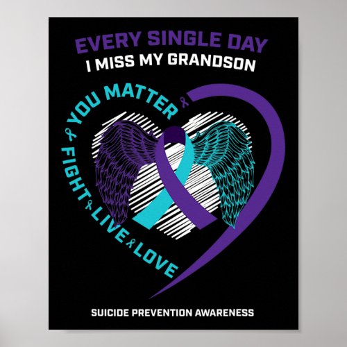 Memory Of My Loving Grandson Suicide Prevention Aw Poster