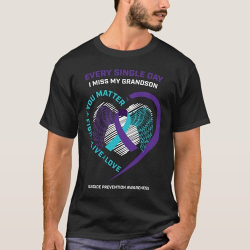Memory Of My Loving Grandson Suicide Prevention Aw T_Shirt