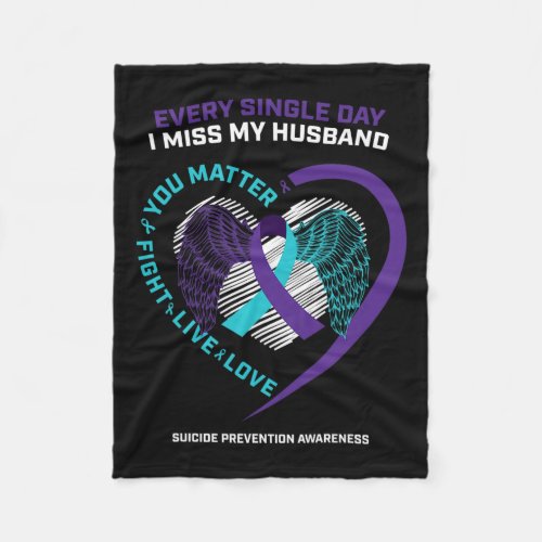 Memory Of My Loving Husband Suicide Prevention Awa Fleece Blanket