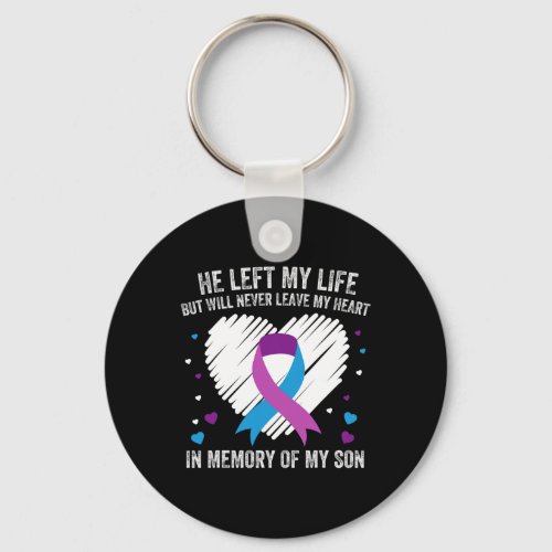 Memory Of My Loving Son Suicide Prevention Awarene Keychain