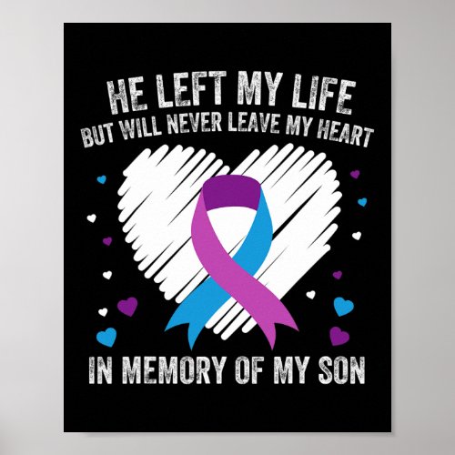 Memory Of My Loving Son Suicide Prevention Awarene Poster