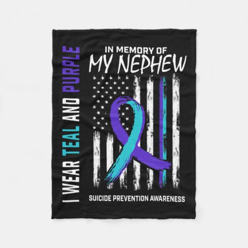 Memory Of My Nephew Suicide Awareness Prevention F Fleece Blanket