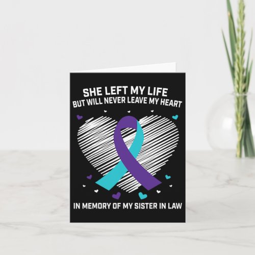 Memory Of My Sister In Law Suicide Awareness Preve Card