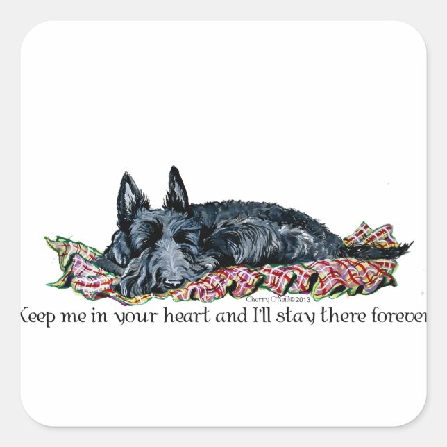 Memory of Scottish Terrier Square Sticker (Front)