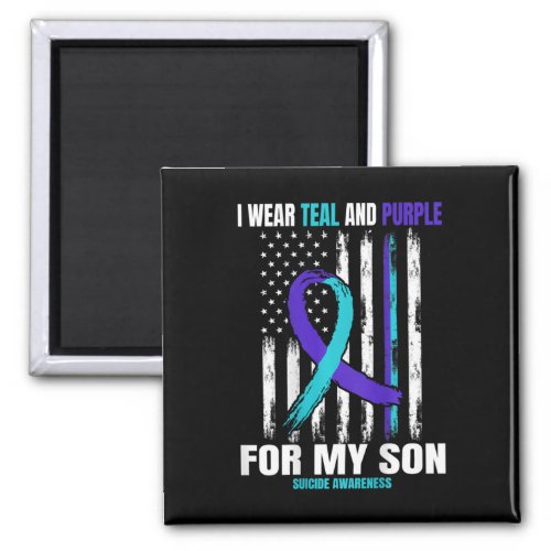 Memory Of Son Suicide Awareness Flag Back Print Gr Magnet