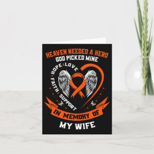 Memory Of Wife Leukemia Awareness Memorial Gifts H Card