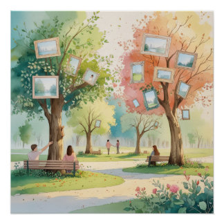 Memory Park – Reflective Watercolor Emotional Art Poster
