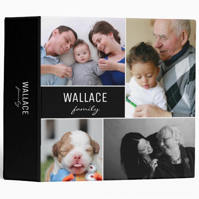 Memory Photo Collage Name Family Reunion 3 Ring Binder (Front/Spine)