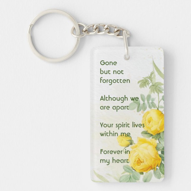  Memory Photo Yellow Roses Garden Flowers Keychain (Front)
